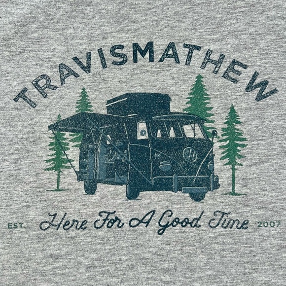 Travis Mathew COAL WALK TEE VW Camper Van Heather Gray Navy Medium M - Picture 4 of 10